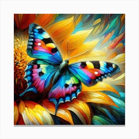 Butterfly On Sunflower 2 Canvas Print