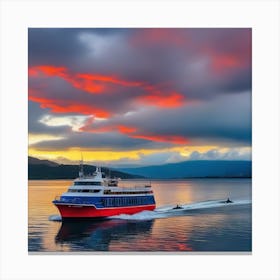 Sunset On A Boat 10 Canvas Print