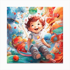 Child In A Colorful World Canvas Print