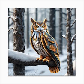 Owl In The Woods 56 Canvas Print