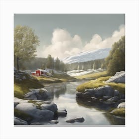 Fjord Landscape Canvas Print