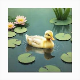 Duck In Water 12 Canvas Print