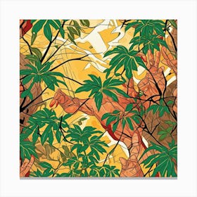 Jungle Cameo Cubism Style Canvas Print