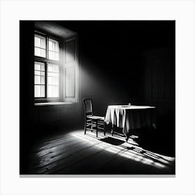 Table In The Dark Canvas Print