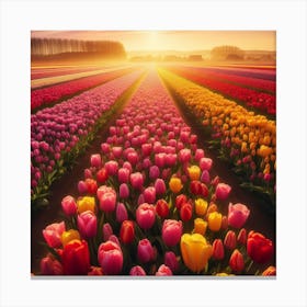 A tulips field Canvas Print