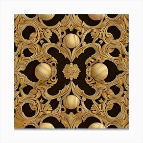 Gold Ornate Wallpaper Canvas Print