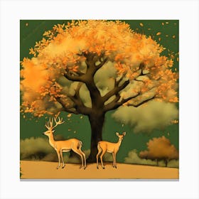 Deerpark in Autumn Canvas Print