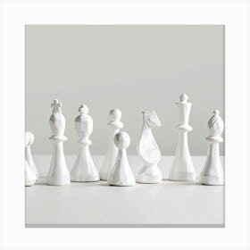 White Chess Pieces Canvas Print