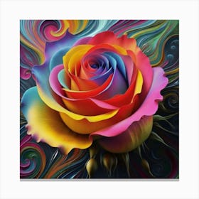 Abstract painting of a magical organic rose 6 Canvas Print