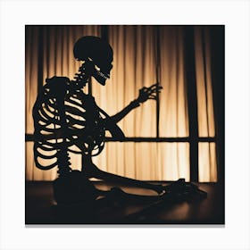 Silhouette Of Skeleton Canvas Print