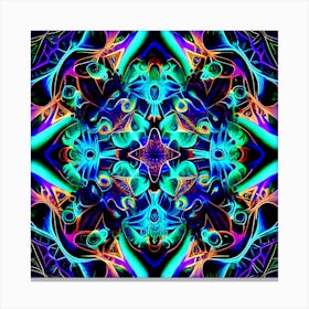 Psychedelic Mandala, fractal art Canvas Print