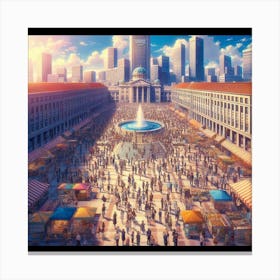 City Square Canvas Print