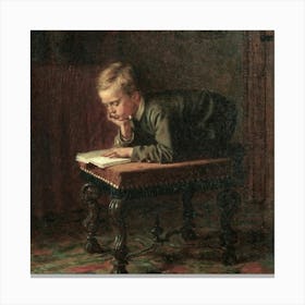 Boy Reading Canvas Print