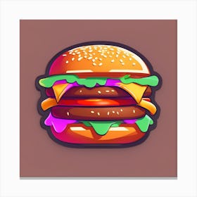 Burger Sticker Canvas Print