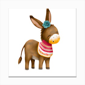 Adorable Donkey Canvas Print