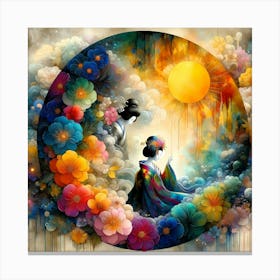 Creative Geisha Illustration 25 Canvas Print