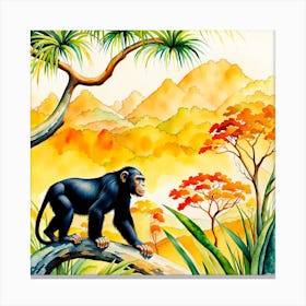 Chimpanzee painting print Canvas Print