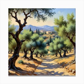 Olive Trees Art Print 1 Canvas Print