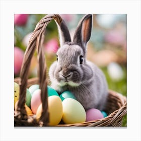 Easter Bunny In Basket 8 Canvas Print