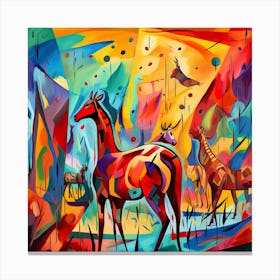 Giraffes In The Wild 1 Canvas Print