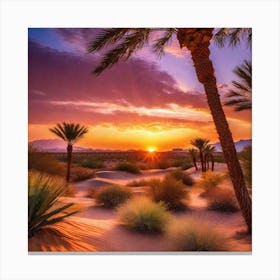 Sunset In The Desert 5 Canvas Print