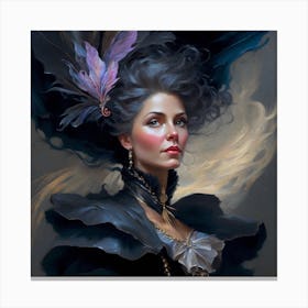 Lady In Black 2 Canvas Print