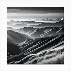 Black And White Landscape 5 Canvas Print