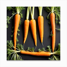 Carrots On A Black Background 3 Canvas Print