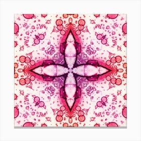 Pink Watercolor Flower Pattern From Bubbles 2 Canvas Print