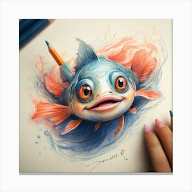 Fish Drawing 3 Canvas Print