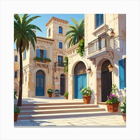 Mediterranean Street Canvas Print