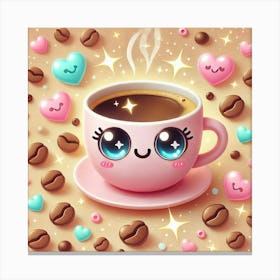 Cute Kawaii Coffee Cup (4) Leinwandbilder