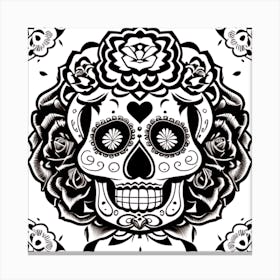 Day Of The Dead Skull 6 Canvas Print
