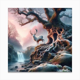 Deer In The Forest 24 Canvas Print