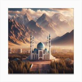 Islamic Mosque In The Mountains Canvas Print