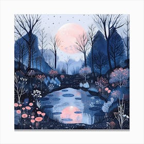 Moonlight In The Forest 3 Canvas Print