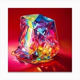 Melting Multi Coloured Ice Cube Canvas Print