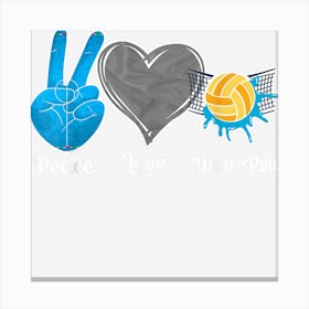 Water Polo Girl Peace Love Water Polo Canvas Print