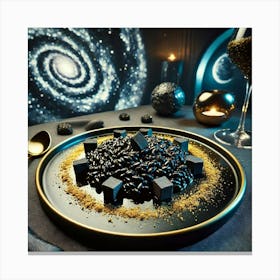 A Gourmet Dish Named Dark Matter Risotto, Served Canvas Print