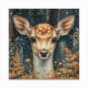 Deer In The Woods Canvas Print