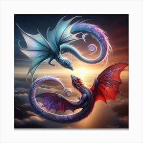 Dragons In The Sky Canvas Print