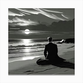 Man On The Beach Canvas Print