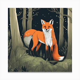 Fox In The Woods 6 Canvas Print