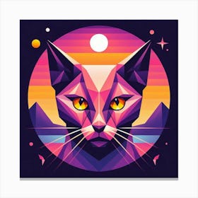 Galahad Low Poly Cat Canvas Print