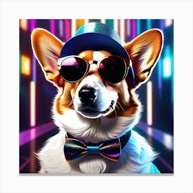 Corgi In A Bow Tie Canvas Print