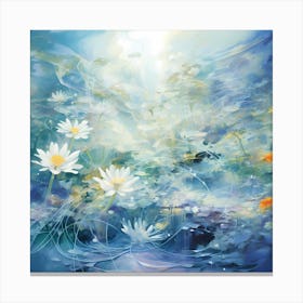 AI Floral Waltz in Watercolor Symphony 1 Canvas Print