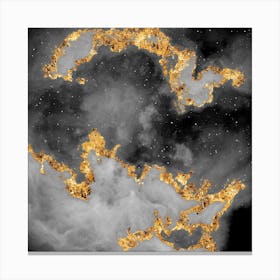 100 Nebulas in Space with Stars Abstract in Black and Gold n.015 Canvas Print