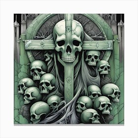 Skulls And Cross 2 Canvas Print