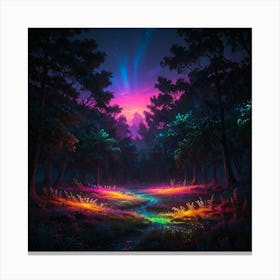 Forest At Night 20 Canvas Print