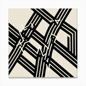 Black And White Abstract Painting 1 Canvas Print